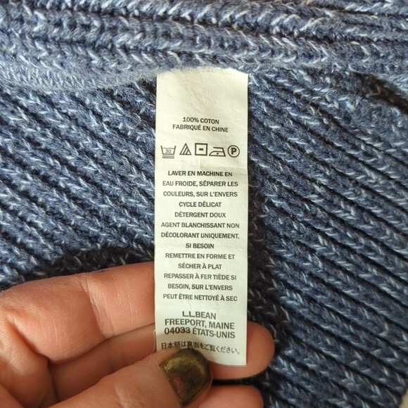 L.L.Bean Full Zip Knit Sweater L 100% cotton - Picture 5 of 7